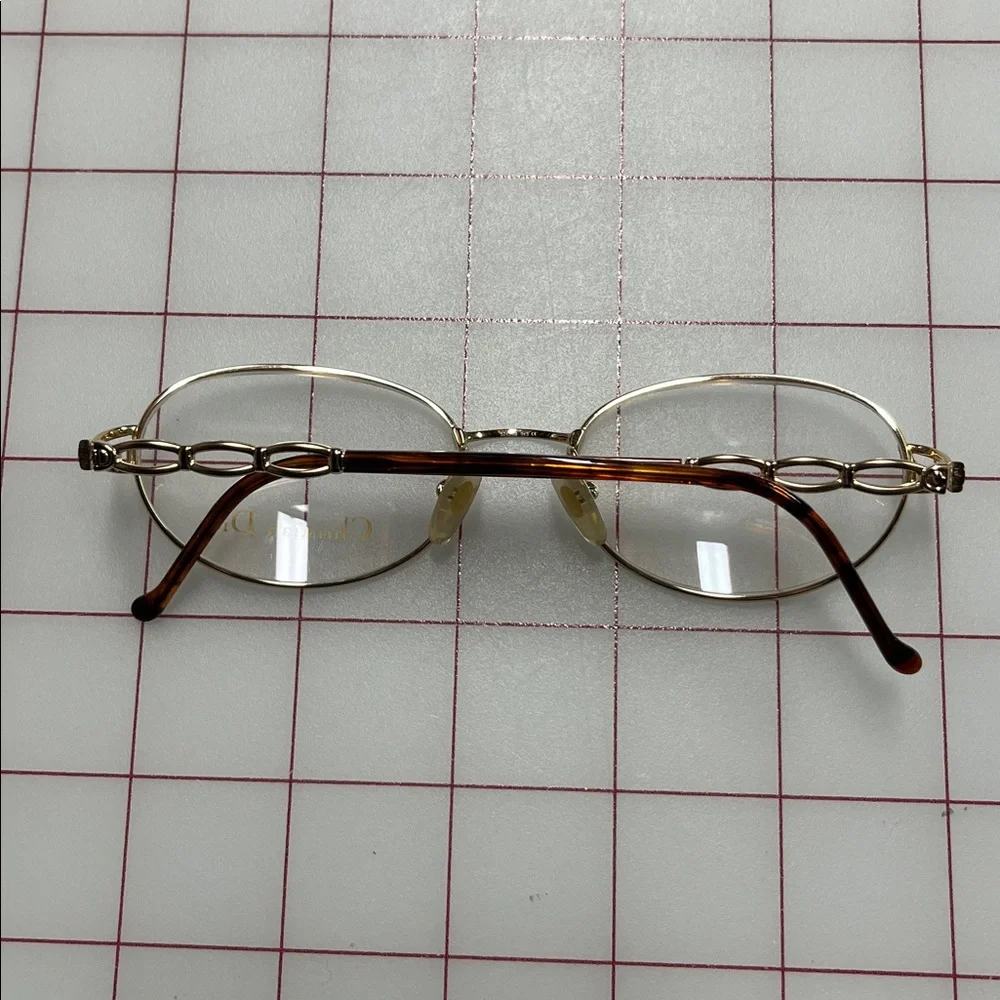CHRISTIAN DIOR Vintage NWOT Classic Gold/Tortoise 52-18-135 Chain Eyeglass Frame